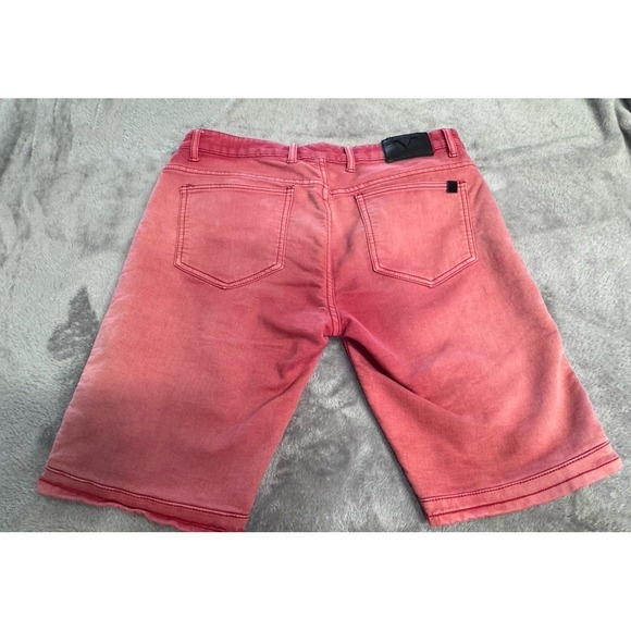 Men W38 V19-69 Italia Moto Biker Shorts Coral Pink Ribbed Knee Milano Italy - Picture 2 of 10